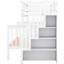 Lit superposé simple au-dessus de l'escalier simple - pin massif et rangement polyvalent avec rangement, pour plus de stabilité