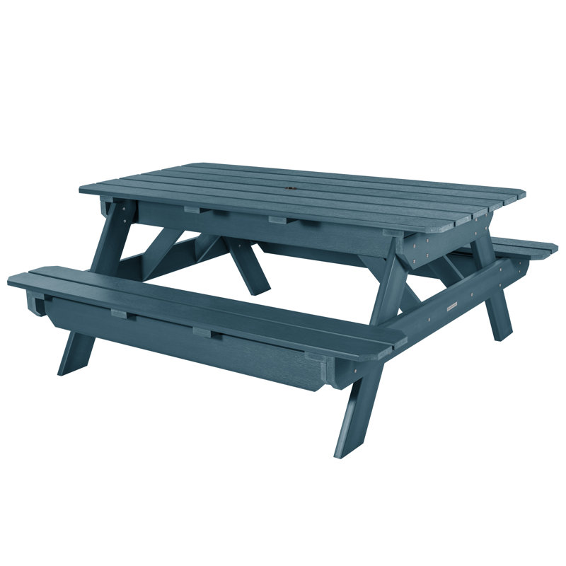 Table de pique-nique rectangulaire 72 po Sohi, Bleu Nantucket