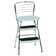 Stylaire Steel Retro Chair + Step Stool with Flip-Up Vinyl Seat