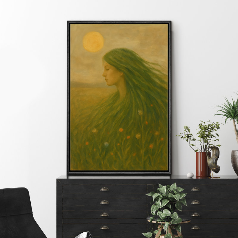 «Dream Ones», profil vert, pré, scène de soleil, impression sur toile encadrée, H 36 po x l 24 po x P 1,5 po
