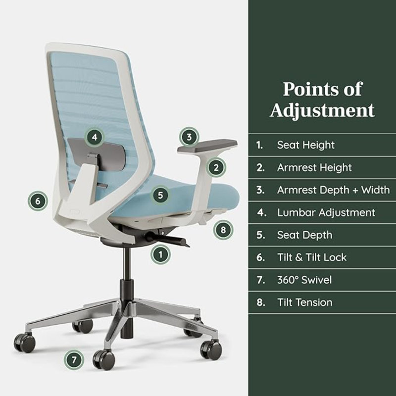 Branch Ergonomic Chair - A Versatile Desk Chair With Adjustable Lumbar Support, Breathable Mesh Backrest, And Smooth Wheels - Experience Optimal Comfort And Support