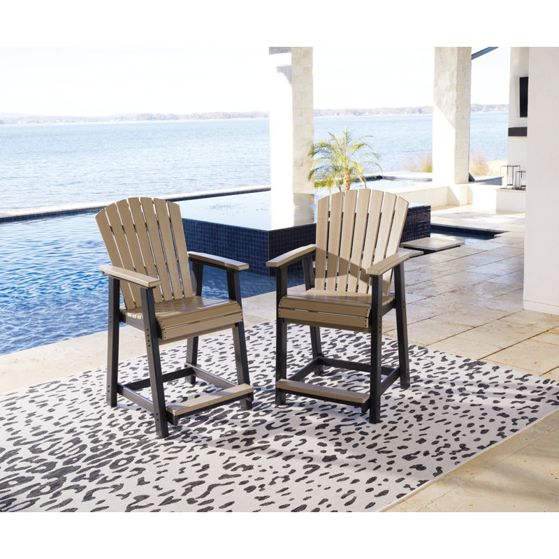 Tabouret de bar 30 po Chrisann, Noir, Marron clair