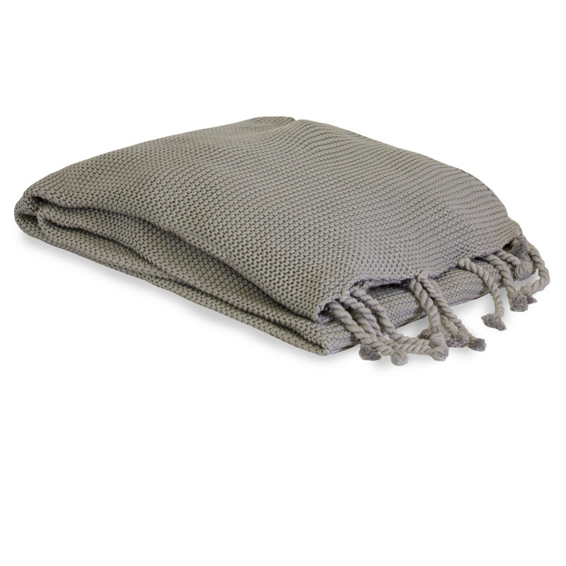 Cheryl Knitted Throw Blanket, Charcoal