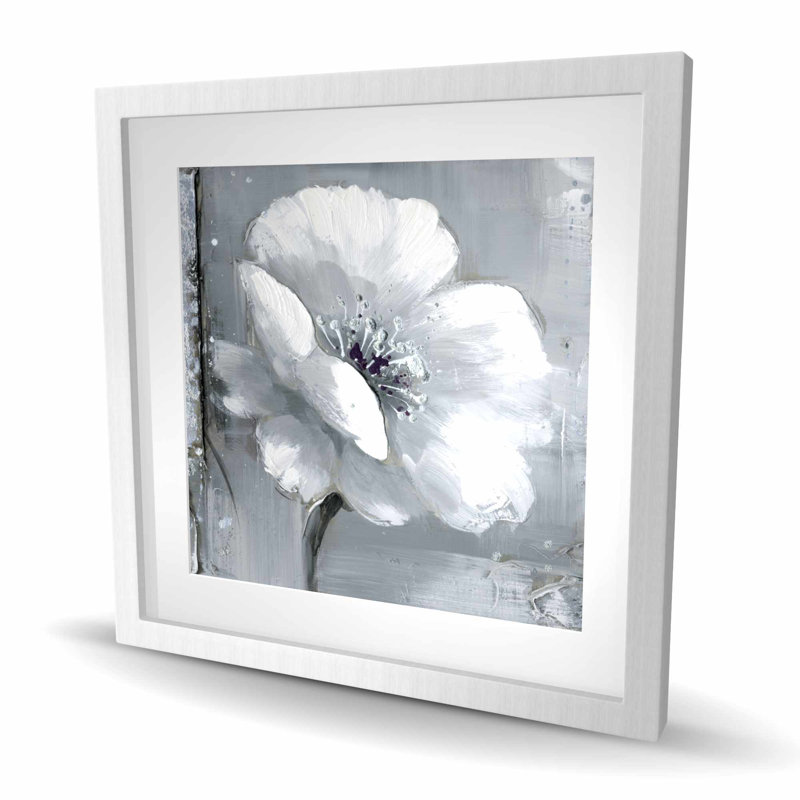 Fleurs grises et blanches | Blanc botanique, reproduction encadrée