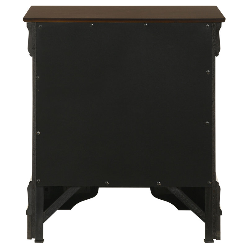 Demetra Cappuccino 2-Drawer Nightstand With Bail Handle, Cappuccino