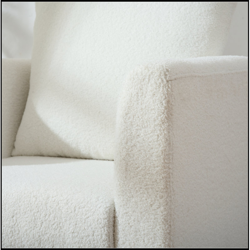 Comfortable Mid Century Lounge Chair with Plush Pillow for Various Rooms, White