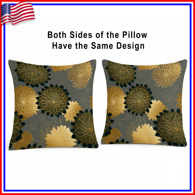 Coussin Floral, 14 X 14 pouces