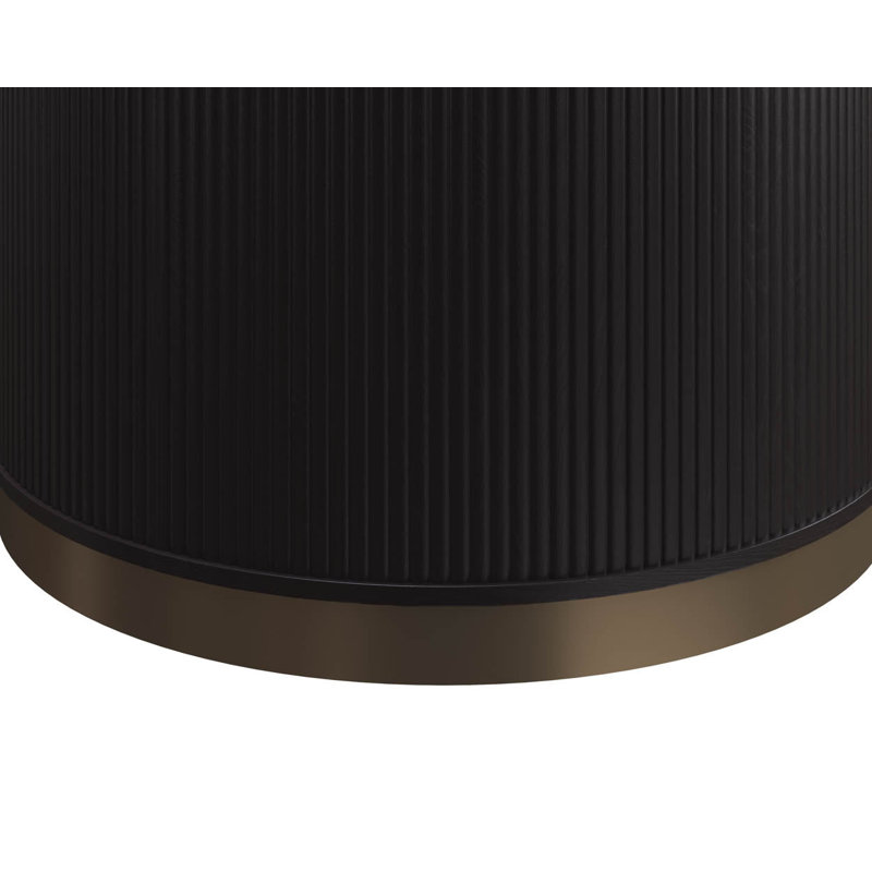KALLA Solid Wood End Table, Black