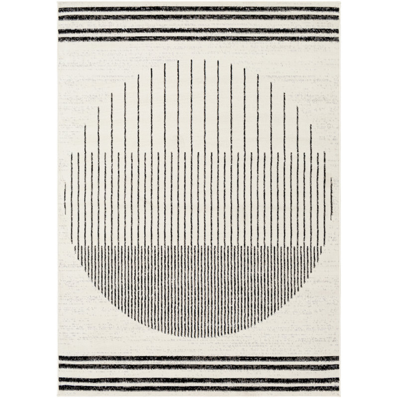 Corum Black/Off-White Rug, Rectangle 140 x 200cm