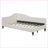 Twin/Full Size L-Shaped Semi-Enclosed Daybed with Solid Wood Legs, Beige Linen for Guest Room-766395091