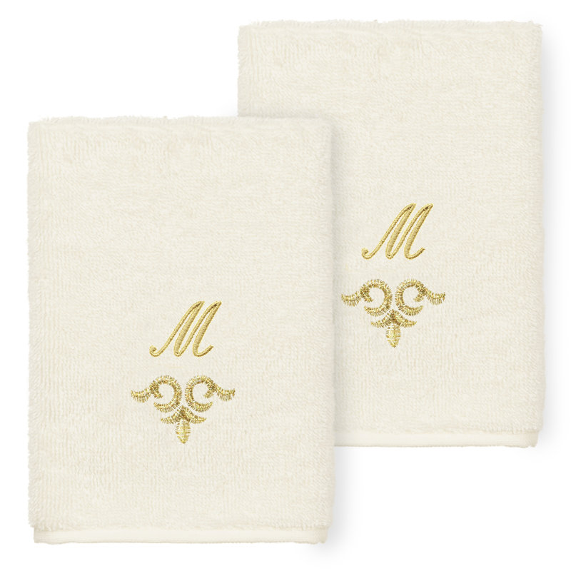Ensemble de serviettes 100% lin Linica, M, Paquet de 2 débarbouillettes, Crème