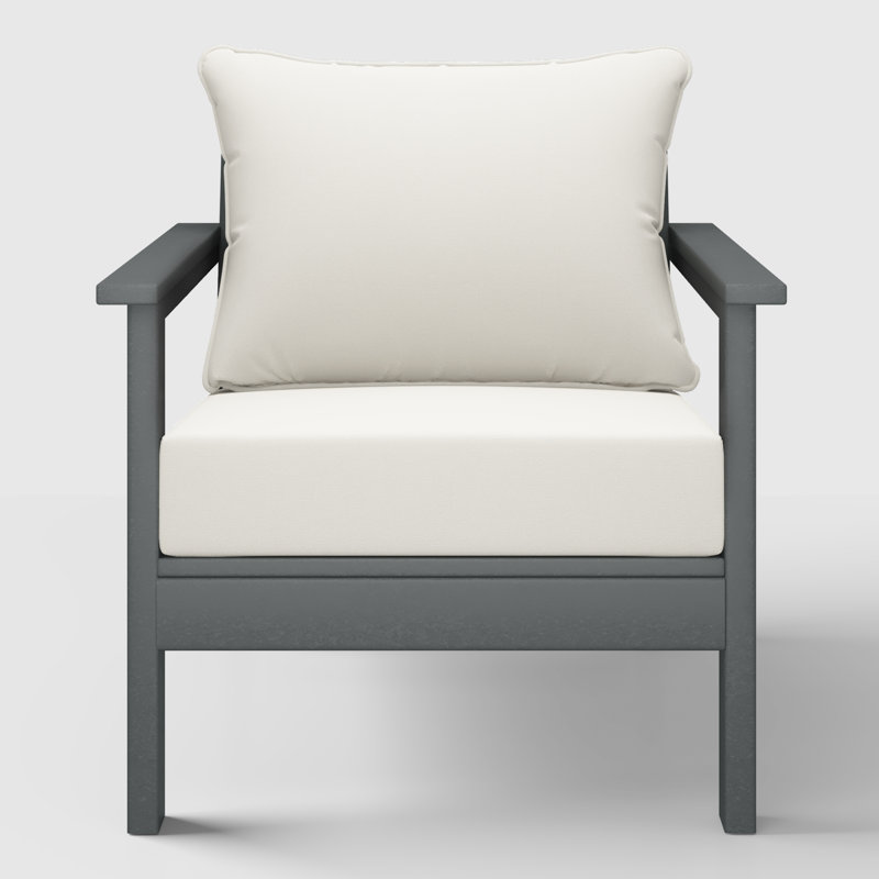 Chaise profonde avec coussins (ensemble de 2), Gris, White