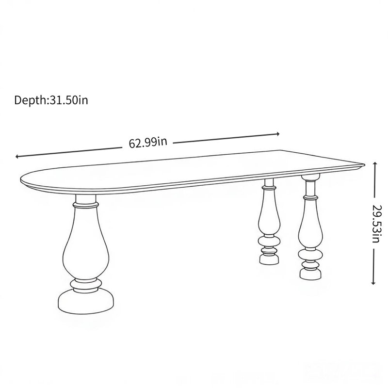 Table de salle à manger française moderne minimaliste