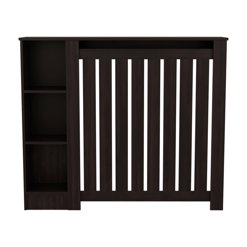 Couvercle de radiateur avec rangement Wengue, Wenge, 41.3" H x 48.1" W x 8.2" D