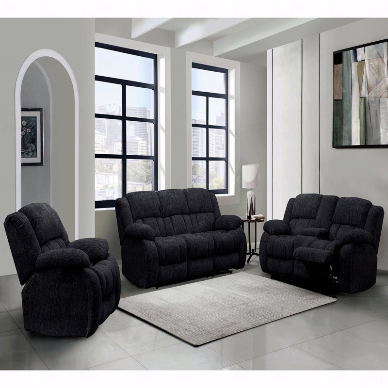 Fauteuil coulissant avec fonction d'inclinaison, Noir
