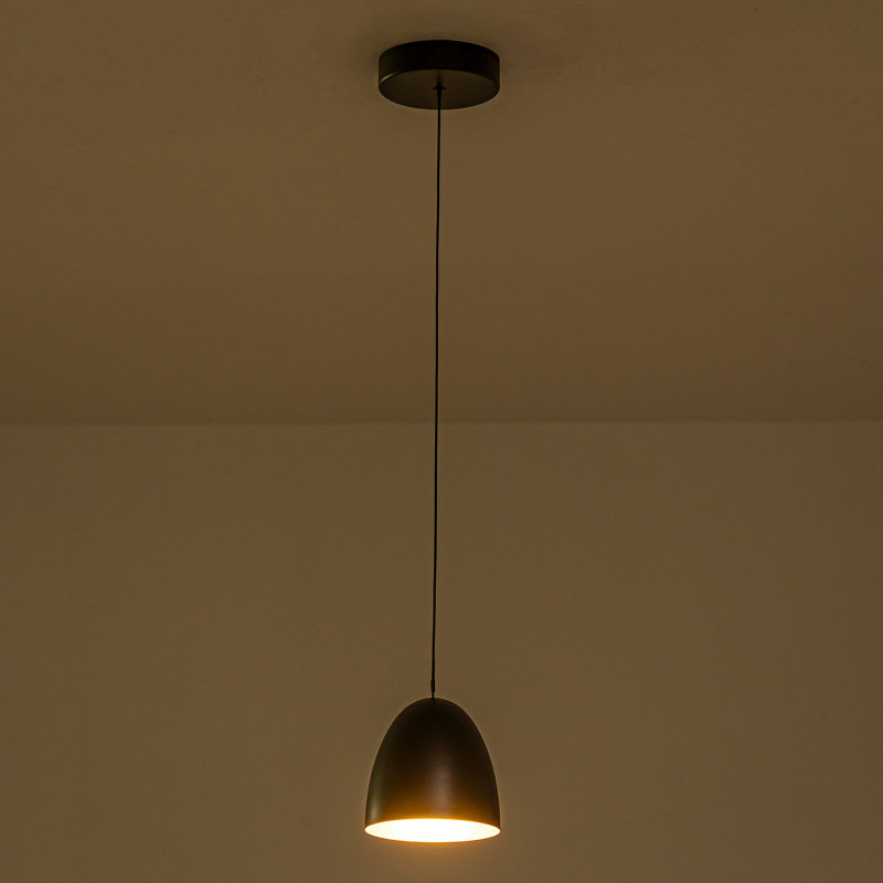 Yarrow 5-in Black Dimmable LED Pendant