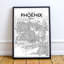 « phoenix city map », reproduction d’impression sur affiche en tons-31735018