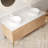 Polad 60'' Striped Solid Wood Double Bathroom Vanity with Slate Top