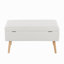 Banc en bois naturel et tissu crème