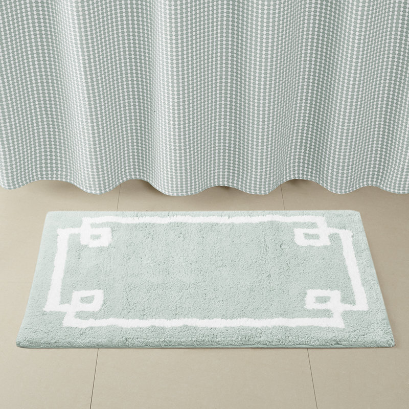 100% Cotton Medium Pile Tufted Bath Rug, Teal, Single - 30" L x 20" W