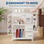 Chariot de rangement à 3 niveaux pour papier-cadeau avec 3 tiroirs en tissu et porte-rubans – Organisateur mobile pour papier-cadeau, blanc-264921095