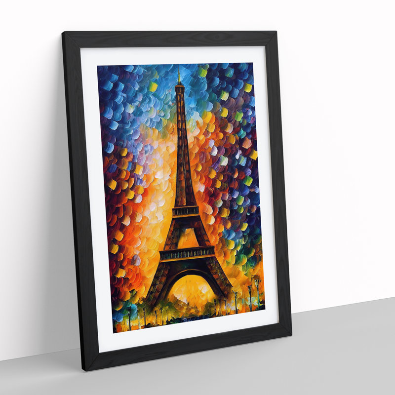 Eiffel Tower In Paris No.2 - Single Picture Frame Print, Black, 64cm H x 46cm W x 2cm D