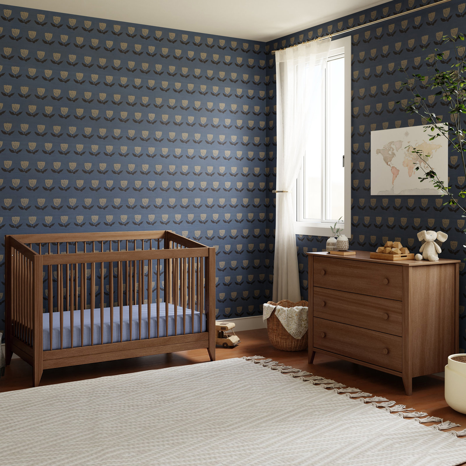 Sprout Pine 4-in-1 Convertible Crib, Natural Walnut
