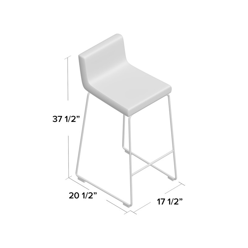 Tabouret de bar et de comptoir Gladwell, Laine argentée, Tabouret de bar (siège d'une hauteur de 31 po)