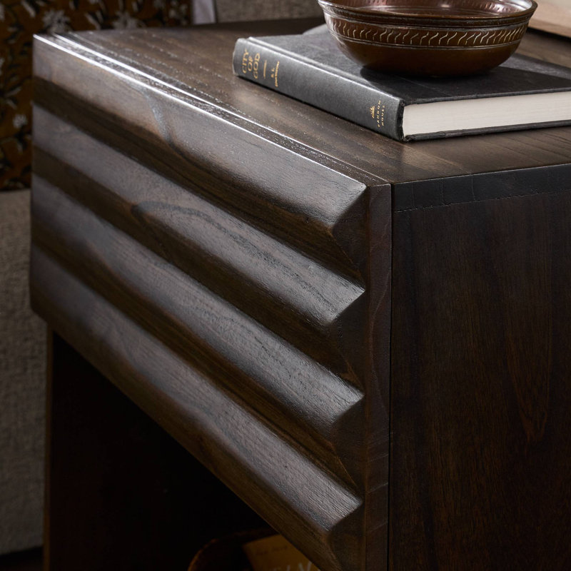 Tussac Nightstand-Matte Brown Neem, Matte Brown Neem