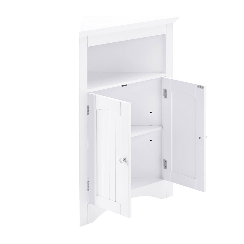 armoire de buffet, armoire d'angle, armoire de coin de plancher de salle de bain avec portes et tablettes, cuisine, salon, armoire de rangement autoportante pour salle de bain