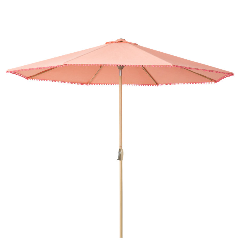 Parasol de patio 10 pi avec frange Europa, Corail