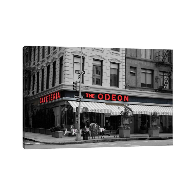 Odeon Corner In Black And White by Susan Vizvary - Print on Canvas, 66.04 cm H x 45.72 cm W x 1.91 cm D, Wrapped Canvas