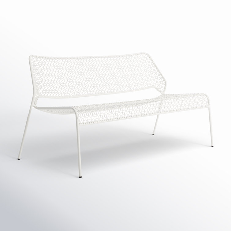Hot Mesh 49'' Powder Coated Steel Outdoor Bench