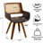 Faux Leather and Rattan Back Swivel Office Chair-1227874006