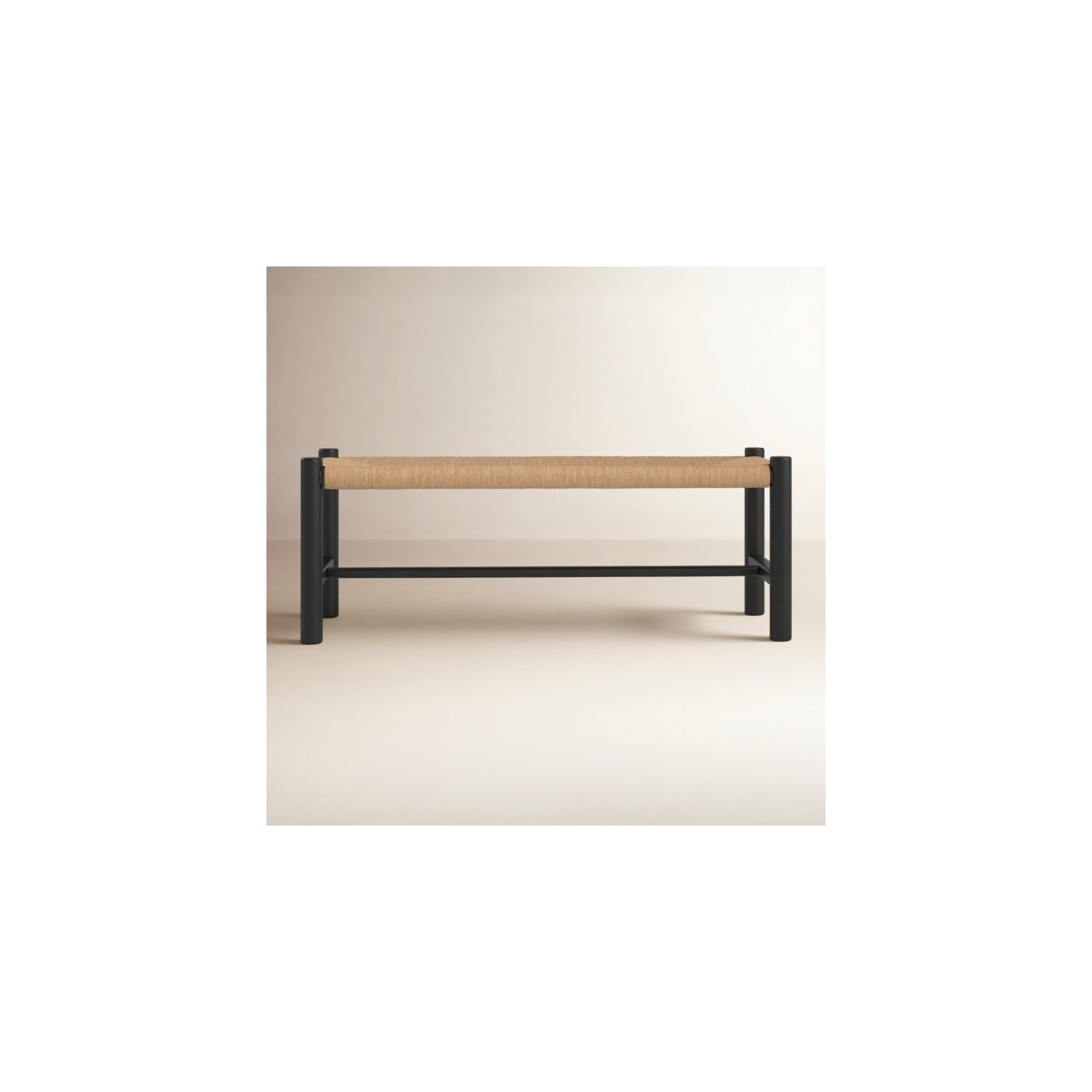 Brighton Wood Bench, 18" H x 60" W x 17" D, Black