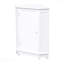 Armoire de coin blanche avec tablettes réglables pour la salle de bain-445994025