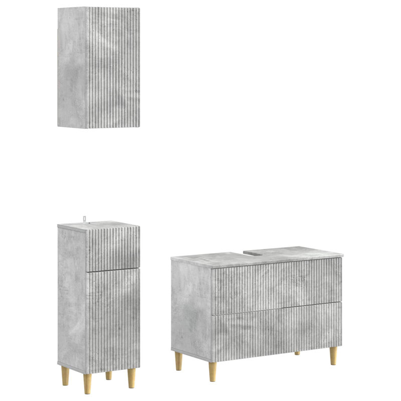 Bathroom Storage Furniture Set, Concrete Grey