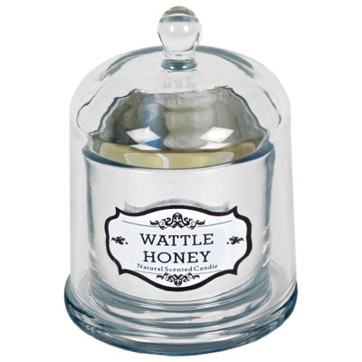 Wattle Honey Scented Jar Candle with Glass Holder