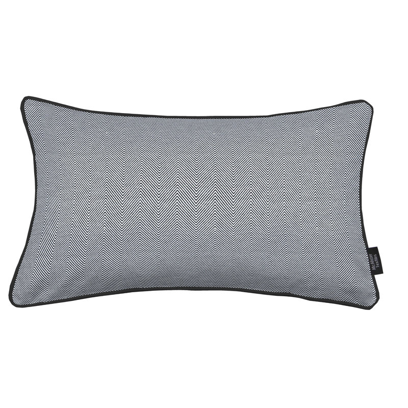 Episkopi Chevron Black Rectangular Throw Cushion, 30 x 50cm