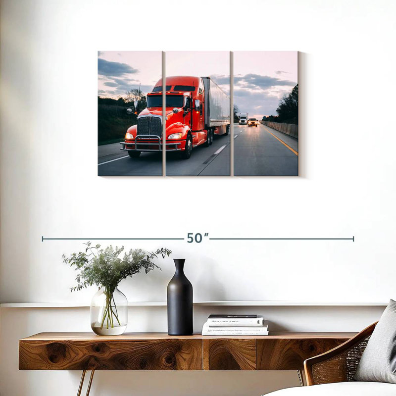 Mehar Semi Truck, 20" H x 33" W