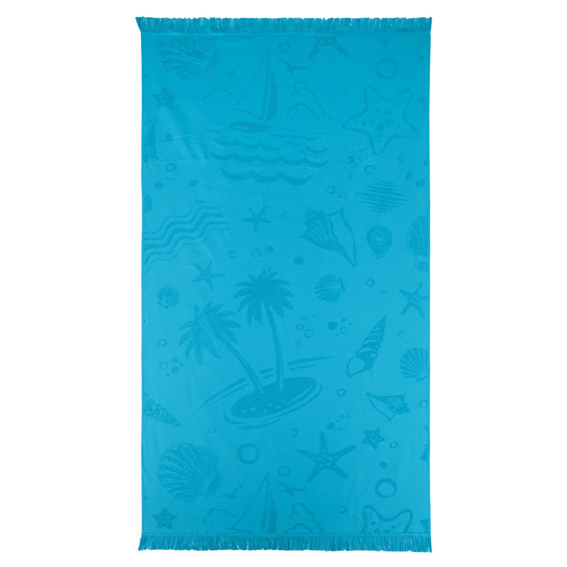 Alfiya Turkish Cotton Beach Towel, Aqua