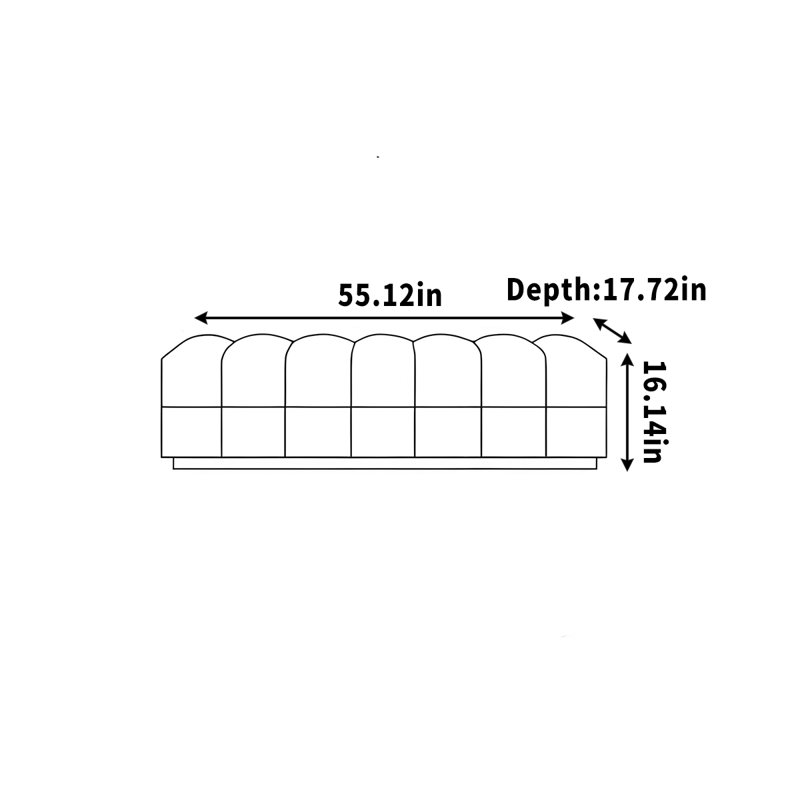 Bezu, Brun, H 16,14 po x l 55,12 po x P 17,72 po