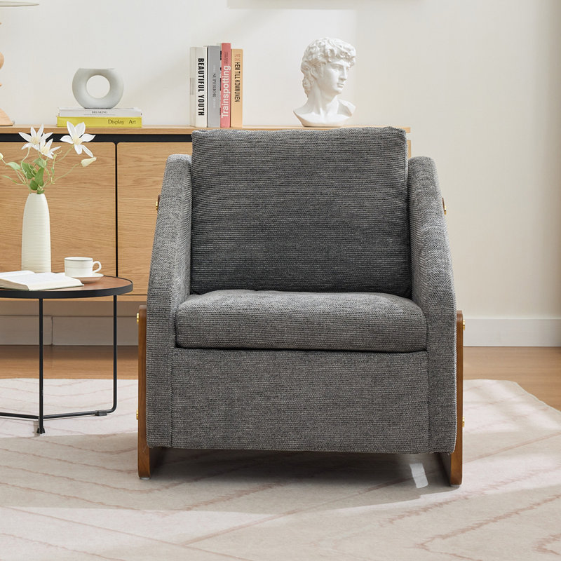 Fauteuil rembourré en tissu, Gris chenille