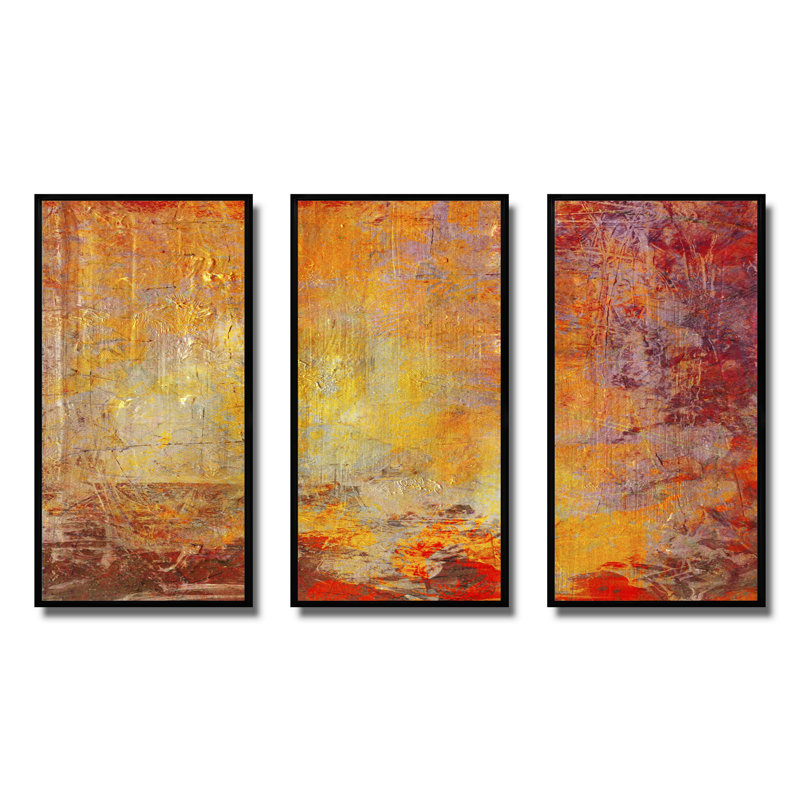«Ambient Canvas Grunge», peinture sur toile flottante 3 pièces, Noir, H 28 po x l 36 po