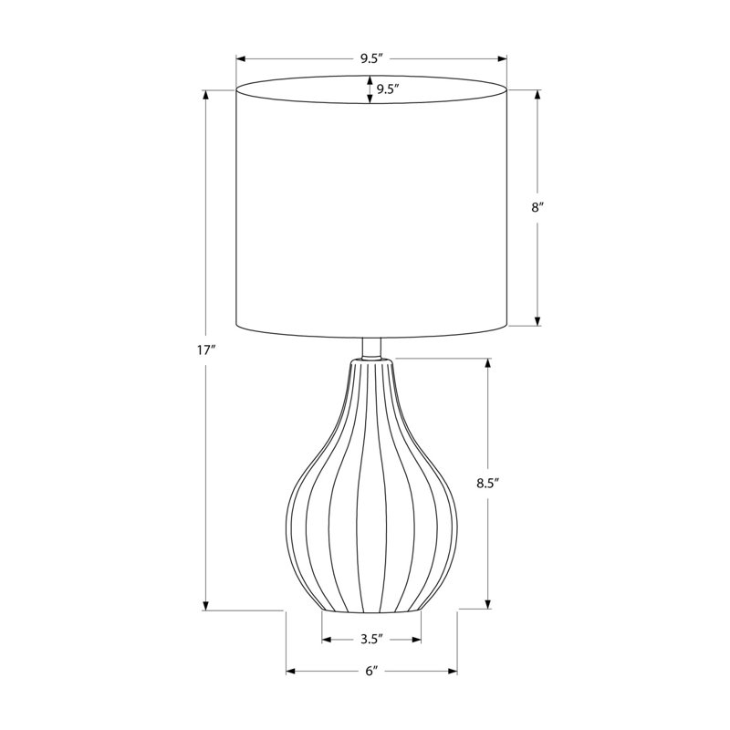 Lighting, H 17 po, lampe de table, céramique, abat-jour ivoire / crème, contemporain, moderne, Gris