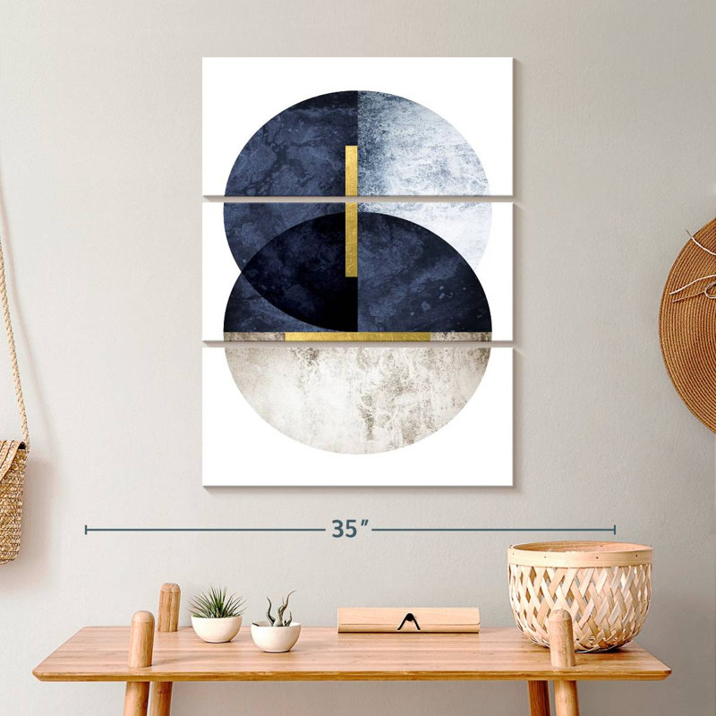 Impression d'art sur toile bleu marine foncé, H 32 po x l 20 po x P 1,25 po