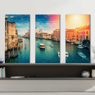 Venise, Italie - ensemble de 3 reproductions de photos sur toiles tendues