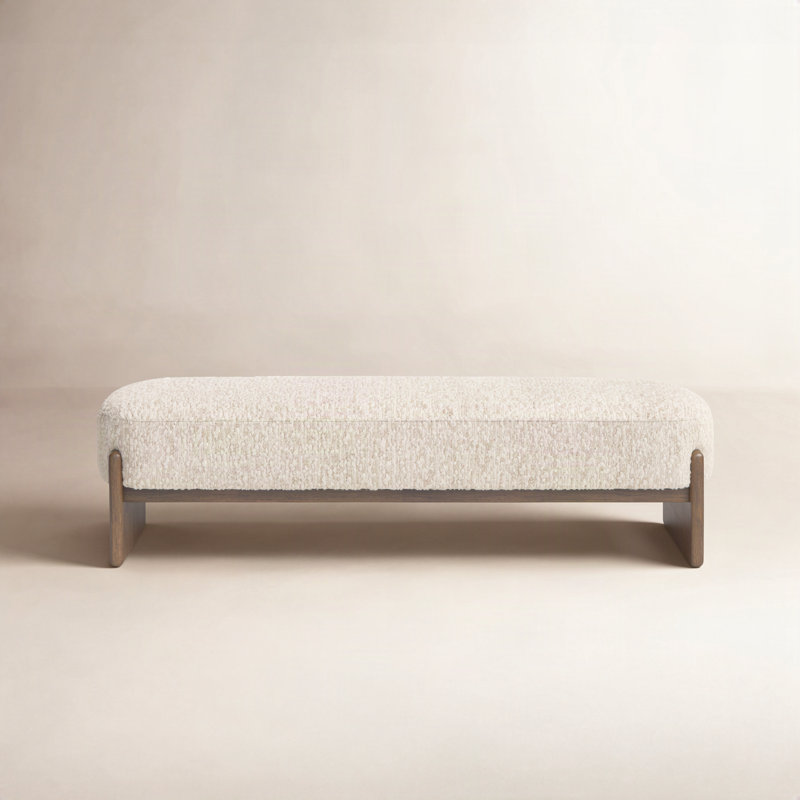 Kirby Accent Bench, Solema Cream Boucle, 20.5" H x 75.5" W x 20.5" D