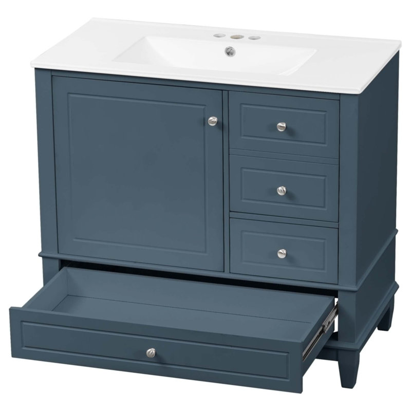 36" Bathroom Vanity With Ceramic Sink