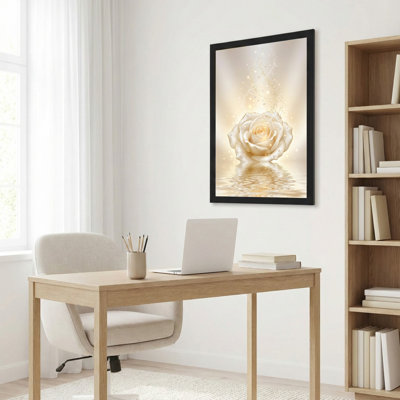 «Rose with Sparkles And Reflection», ensemble de 1 reproduction d'art sur toile tendue